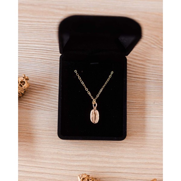 18k Gold-Plated Coffee Bean Necklace en Cafés La Mexicana