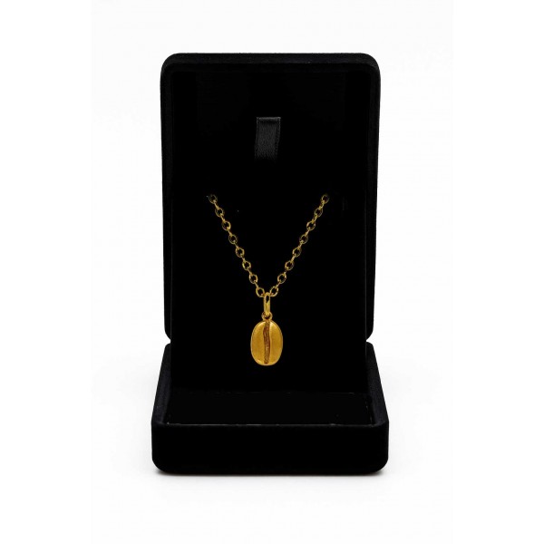18k Gold-Plated Coffee Bean Necklace en Cafés La Mexicana