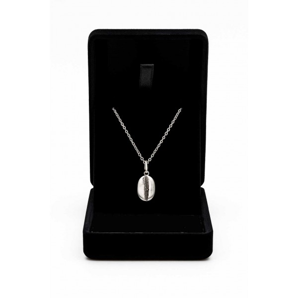 Silver Coffee Bean Necklace en Cafés La Mexicana