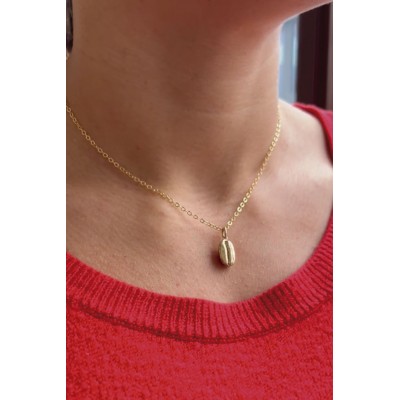 18k Gold-Plated Coffee Bean Necklace en Cafés La Mexicana
