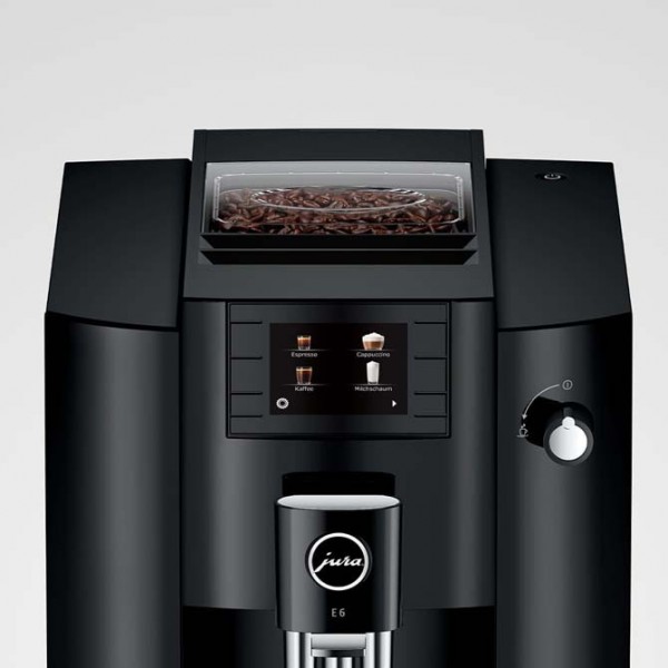 Super-automatic coffee machine Jura E6 – Piano Black en Cafés La Mexicana