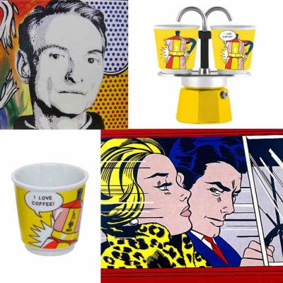 Coffeemaker Set Mini Express Lichtenstein Yellow BIALETTI en Cafés La Mexicana