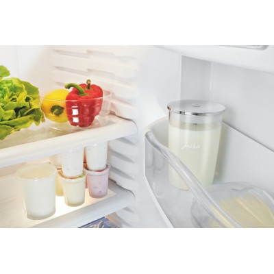 Glass milk container Jura en Cafés La Mexicana