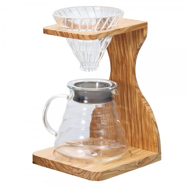 V60 Coffee Maker Olive Wood Stand HARIO V60 Coffee Maker Olive Wood Stand HARIO en Cafés La Mexicana