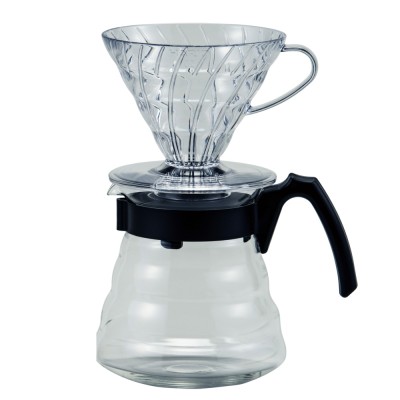 Hario V60 02 Black Coffee Dripper and Glass Server Set Hario V60 02 Black Coffee Dripper and Glass Server Set en Cafés La Mexicana