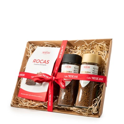 Gourmet Gift basket "Instant coffees & Rocks" en Cafés La Mexicana