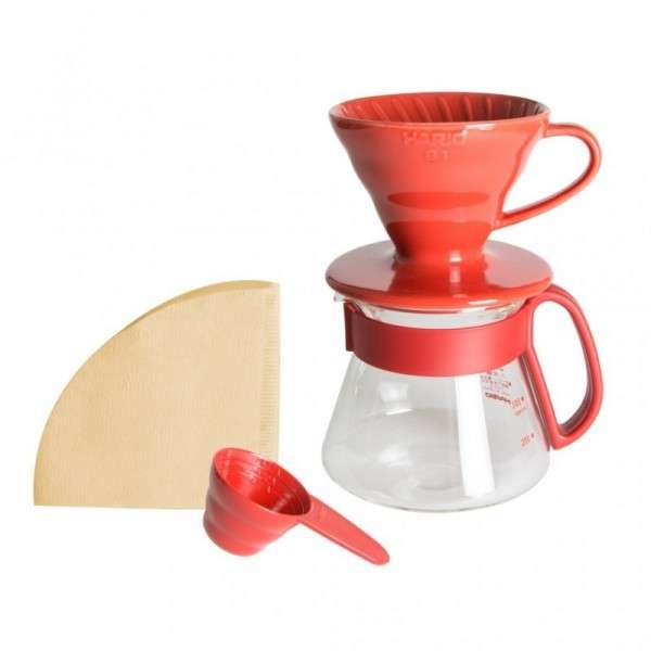 Coffee maker V60 02 Coffee Server Set Red HARIO en Cafés La Mexicana