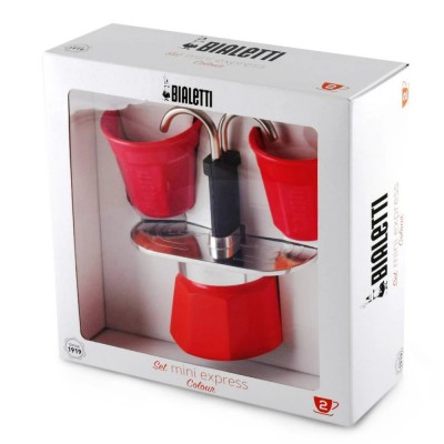 BIALETTI Red Mini Express Coffee Set en Cafés La Mexicana