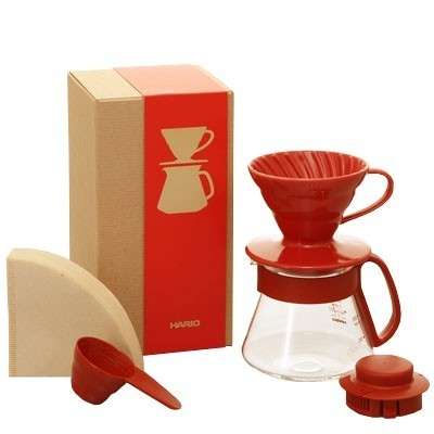 Coffee maker V60 02 Coffee Server Set Red HARIO en Cafés La Mexicana
